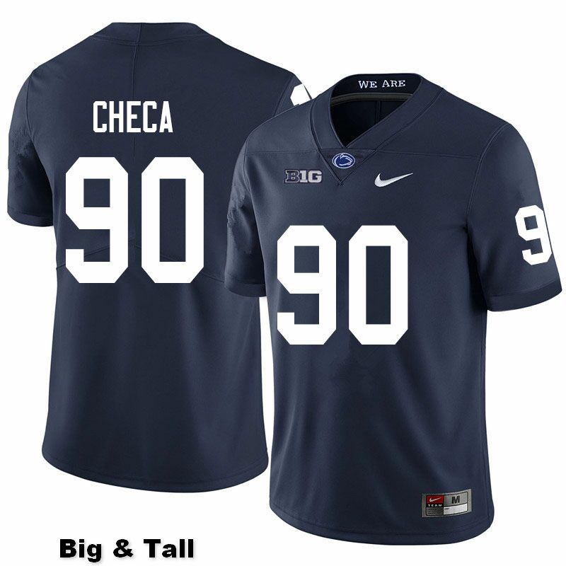 NCAA Nike Men's Penn State Nittany Lions Rafael Checa #90 College Football Authentic Big & Tall Navy Stitched Jersey VON6498SC